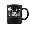Most Likely To Pet The Reindeer Family Matching Christmas Coffee Mug