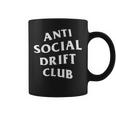Logo Anti Social Drift Club Blanco Delantero Trasero Taza de café