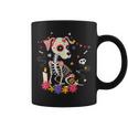 Mexican Dog Day Of The Dead Skeleton Sugar Flowers Dogs Coffee Mug
