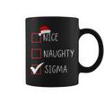 Nice Naughty Sigma List Santa Claus Sarcastic Coffee Mug