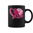 Pink Out Breast Cancer Pink Ribbon Heart & Pickleball Ball Coffee Mug