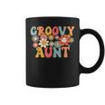 Retro Groovy Aunt 1St Birthday Auntie Matching Family Hippie Coffee Mug