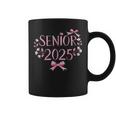 Retro Senior 25 Class Of 2025 Graduation Coquette Pink Bow Coffee Mug