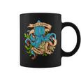 Rise Of Kraken Old School Tattoo Octopus Sea Monster Taza de café