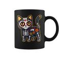 Sugar Skull Cat Halloween Dia De Los Muertos Day Of Dead Coffee Mug