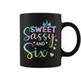Sweet Sassy And Six 6Th Birthday Girl Tie Dye 6 Year Olds Coffee Mug