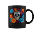 Tête De Mort Mexicaine Dia De Muertos Jour Des Morts Floral Tasse