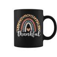 Thankful Thanksgiving Rainbow Leopard Print 2024 Girls Coffee Mug