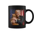 Trump Hugging An Orange Cat 2024 Make Cats Safe Again Coffee Mug