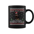 Woof Dachshund Ugly Christmas Sweater Dog Lover Xmas Coffee Mug