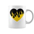 Amore E Positività Del Cuore Giallo Fiammeggiante Tazze