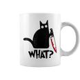 Cat What Divertente Camicia Nera Di Gatto Gatto Assassino Con Coltello Tazze