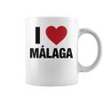 I Love Malaga Ciudad En España Con Red Love Heart Taza de café