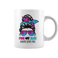 Messy Bun Pink Or Blue Auntie Loves You Gender Reveal Coffee Mug