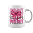 Pink Out For Breast Cancer Awareness Football Coquette Bow Coffee Mug