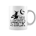 Retro Halloween Witch Yes I Can Drive A Stick Broom Coffee Mug
