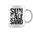 Sun Salt Sand Sommer Retro Fröhlich Urlaub Palm Tree Gray Tassen