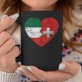 Corazón Banderas Suizas Italianas Italia Suiza Raícesintage Taza de café Regalos divertidos