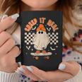 Creep It Real Ghost Skateboard Retro Halloween Skateboarding Coffee Mug Unique Gifts