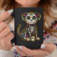 Dia De Los Muertos Skeleton Sugar Skull Dog Day Of The Dead Coffee Mug Personalized Gifts
