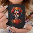 Fleur Dia De Los Muertos La Catrina Jour Des Morts Tasse Cadeaux drôles