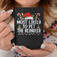 Likely To Pet The Reindeer Squad Family Joke Christmas Coffee Mug Personalized Gifts