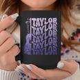 Girl Retro Taylor First Name Personalized Groovy 80'S Purple Coffee Mug Unique Gifts