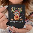 Kindergarten Squad Plaid Reindeer Santa Teacher Christmas Coffee Mug Funny Gifts