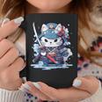 Linda Camisa Japonesa De Gato Samurái Tatuaje 2023 Kawaii Ninja Cat Taza de café Regalos divertidos