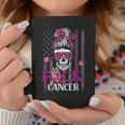 Messy Bun Skull Brustkrebs Bewusstsein Fuck-Cancer Usa Flagge Tassen Lustige Geschenke