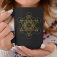 Metatron's Cube Sagrada Geometría Yoga Pray Taza de café Regalos divertidos