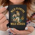 Retro Southern Sunset Cowgirl Wild Flowers Wild Horses Coffee Mug Personalized Gifts
