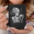 Skeleton Messy Bun Coffee Halloween Coffee Lover Mom Coffee Mug Personalized Gifts