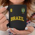 Squadra Calcio Brasile Numero 8 Bandiera Brasiliano Tazze Regalos divertidos