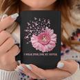 Sunflower Ribbon I Wear Pink For My Sister Breast Cancer Coffee Mug Personalized Gifts