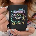 Sweet Sassy And Six 6Th Birthday Girl Tie Dye 6 Year Olds Coffee Mug Personalized Gifts