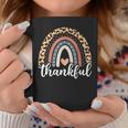 Thankful Thanksgiving Rainbow Leopard Print 2024 Girls Coffee Mug Personalized Gifts