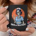 Trick Or Treatment Halloween Nurse Skeleton Ghost Coffee Mug Unique Gifts