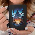 Vintage Outer Wilds Testo Luna Montagna Foresta Albero Casa Sole Tazze Regalos divertidos