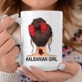 Albanian Girl Albania Flag Messy Bun Tassen Lustige Geschenke