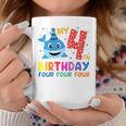 Bambino My 4Th Birthday Baby Party Shark Per Ragazzi Bambini Tazze Regalos divertidos
