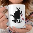 Cat What Divertente Camicia Nera Di Gatto Gatto Assassino Con Coltello Tazze Regalos divertidos
