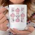 Cute Ghost Florals Pink Coquette Bows Pumpkin Halloween Girl Coffee Mug Personalized Gifts