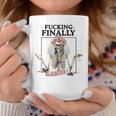 Halloween Fucking Finally Bride Skeleton Bachelorette Coffee Mug Personalized Gifts