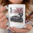 Jdm Japón Cherry Blossom Evo Arte Japonés Drift Car Taza de café Regalos divertidos
