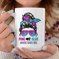 Messy Bun Pink Or Blue Auntie Loves You Gender Reveal Coffee Mug Personalized Gifts