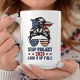 Messy Bun Vintage Stop Project 2025 Look It Up Y’All Us Flag Coffee Mug Unique Gifts
