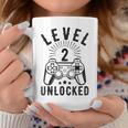 Nivel 2 Pareja Desbloqueada 2 Años Aniversario 2ª Boda Taza de café Regalos divertidos