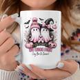 In October We Wear Pink Ghost Witch Breast Cancer Awareness Coffee Mug Unique Gifts