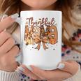 One Thankful Mama Coquette Bow Mom Fall Thanksgiving Women Coffee Mug Personalized Gifts